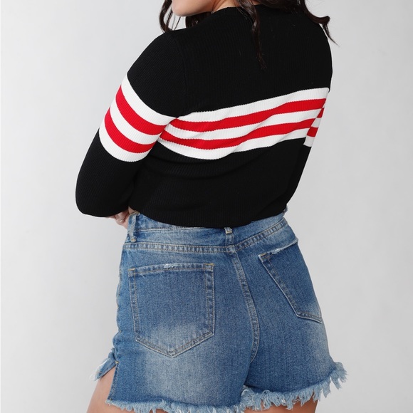 Black cropped sweater - Picture 2 of 3